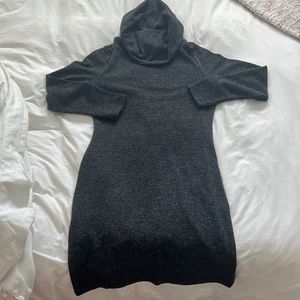 Banana Republic grey speckled turtleneck sweater dress